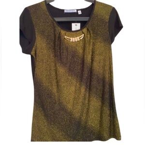 Notations gold and black blouse